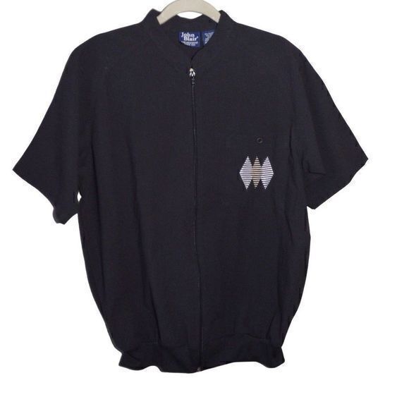 Vintage John Blair 80’s/90’s Black Zipper‎ Shirt Sz M - Picture 2 of 8